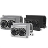 Direct-Fit LS Swap Black Aluminum Radiator with Dual Fans and Shroud [1966-1967 Chevy Chevelle] - image 1
