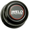 Dome Push-Through Center Cap Black Aluminum with Weld Logo - image 1