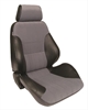 Rally Smooth Back Recliner Right Black Vinyl Sides Grey Velour Insert - image 1