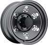 Skull Gunmetal 15 X 5 5 X 45 Bolt Circle 2 14 Back Spacing 19 offset 33 Center Bore 1500 lbs Load Rating - image 1