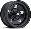Skull Matte Black 15 X 5 5 X 55 Bolt Circle 2 14 Back Spacing 19 offset 428 Center Bore 1500 lbs Load Rating - image 1