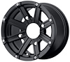 BLACK SAHARA ATV 14 x 7 4 x 110 Bolt Circle NA Back Spacing 4+3 offset 86 Center Bore 1000 lbs Load Rating - image 1