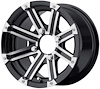 BLACK & MACHINED SAHARA ATV 14 x 7 4 x 110 Bolt Circle NA Back Spacing 4+3 offset 86 Center Bore 1000 lbs Load Rating - image 1
