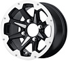 BLACK & MACHINED RAPTOR ATV 14 x 7 4 x 110 Bolt Circle NA Back Spacing 4+3 offset 86 Center Bore 1000 lbs Load Rating - image 1