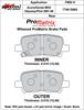 ProMatrix Rear Brake Pads Calipers: 2001-2006 Honda/Acura - image 1