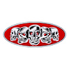 10884 Chrome Die Cast Skull Emblem - Red - image 1