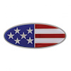 10945 Chrome Oval Emblem - USA Flag - image 1