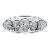 10963 Chrome Oval Emblem - 3D Skull - image 1