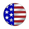 22941 1-3/4 in. Round Glossy Sticker - USA Flag - image 1