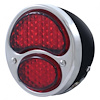 FTL2831LED-BAL 19 LED 12V Tail Light Assembly With 4 LED LP Light, Black Housing, & SS Rim For 1928-31 Ford Model A - L/H - image 1
