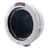 31191 Stainless Steel Bullet Classic Headlight No Bulb With Turn Signal Light - Amber Lens - image 1
