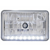 Crystal Rectangle Headlight with Position LEDs 4" x 6" - image 1
