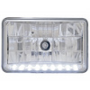 Crystal Rectangle Headlight with Position LEDs 4" x 6" - image 1