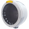 31716 Stainless Steel Classic Half Moon Headlight No Bulb With LED Turn Signal - Amber Lens - image 1