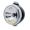 Round H4 Headlight for Universal Applications [Black Housing, Chrome Trim Ring] - image 2
