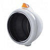 32600 Stainless Steel Guide 682-C Headlight No Bulb & Original Style LED Signal-Amber Lens - image 1