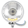 32787 Chrome 5-3/4 in. Motorcycle Headlight H4 Bulb With 5 Amber LED - Bottom Mount - image 1