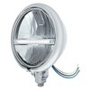 32799 Chrome 5-3/4 in. Motorcycle Headlight 9 LED Bulb With White LED Light Bar - Bottom Mount - image 3