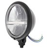 32800 Black 5-3/4 in. Motorcycle Headlight 9 LED Bulb With White LED Light Bar - Bottom Mount - image 2