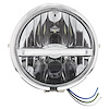 32801 Chrome 5-3/4 in. Motorcycle Headlight 9 LED Bulb With White LED Light Bar - Side Mount - image 1