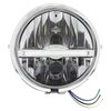 32801 Chrome 5-3/4 in. Motorcycle Headlight 9 LED Bulb With White LED Light Bar - Side Mount - image 2