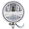 32803 Chrome 5-3/4 in. Motorcycle Headlight 8 LED Bulb With Silver Bar - Bottom Mount - image 2