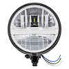 32804 Black 5-3/4 in. Motorcycle Headlight 8 LED Bulb With Silver Bar - Bottom Mount - image 1