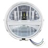 32805 Chrome 5-3/4 in. Motorcycle Headlight 8 LED Bulb With Silver Bar - Side Mount - image 2