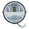 32806 Black 5-3/4 in. Motorcycle Headlight 8 LED Bulb With Silver Bar - Side Mount - image 1