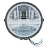 32806 Black 5-3/4 in. Motorcycle Headlight 8 LED Bulb With Silver Bar - Side Mount - image 2