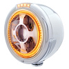 32814 Bullet Half Moon LED Projection Headlight & LED Turn Signal - Clear Lens