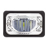 34131 ULTRALIT Heated 4 in. x 6 in. LED Headlight With Glass Lens & Aluminum Housing - Low Beam - Chrome
