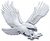 CHROME PLASTIC FLYING EAG - image 1