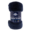 99113 50 in. x 60 in. Flannel Fleece Comfort Blanket - Navy Blue - image 1