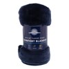 99113 50 in. x 60 in. Flannel Fleece Comfort Blanket - Navy Blue - image 2