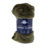 99116 50 in. x 60 in. Flannel Fleece Comfort Blanket - Olive Green - image 2