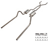 SFF41T Crossmember Back Stainless Dual Exhaust System w/H-Pipe for 1966-1971 Ford Fairlane [Dual Rear Exit] - image 1