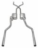Crossmember Back H-Pipe Exhaust System with Turbo Pro Mufflers for 1965-1970 Ford Mustang [2.500 in.] - image 2