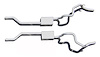 Crossmember Back Exhaust System with Turbo Pro Mufflers for 1970-1974 GM F-Body [2.500 in.] - image 1