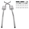 Crossmember Back X-Pipe Exhaust System with Turbo Pro Mufflers for 1955-1959 Chevrolet Truck 2WD [2.500 in.] - image 2
