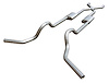 Crossmember Back X-Pipe Exhaust System with Turbo Pro Mufflers Fits Select 1967-1974 GM Truck, SUV [2.500 in.] - image 1