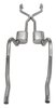 Crossmember Back H-Pipe Exhaust System with Turbo Pro Mufflers for 1975-1976 Mopar A-Body [2.500 in.] - image 2