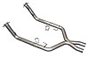 2.5" Off-Road X-Pipe 2005-10 Mustang V8 - image 1