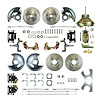 67 - 69 Camaro 68 - 74 Nova 2 drop spindle 4 Wheel Power Disc Conversion w/ Braided Stainless Black - image 1