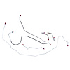 68 -72 Std. Drum w/ Wheel Lines - Front Brake Line Kit 6 Pcs. - image 1