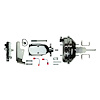 Complete Chrome Upper Assembly, Disc/Drum Universal. With booster mounting brackets - image 1