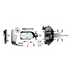 Complete Chrome Upper Assembly, Disc/Drum universal. With booster mounting brackets - image 1