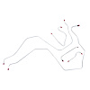68 -69 Pwr. Drum - Front Brake Line Kit 5 Pcs. - image 1
