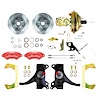 TDC7125DZP 1971-1972 GM C10/15 Truck, 2 in. Drop, Pwr Front Disc Brake Kit, Red Wilwood Calipers - image 1