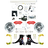 THB7125DZXP 1971-1972 GM C10 Truck 2 in. Drop Chrome Hydraulic Assist Disc Kit Red Wilwood Calipers - image 1
